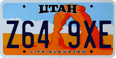 UT license plate Z649XE