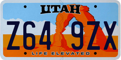 UT license plate Z649ZX