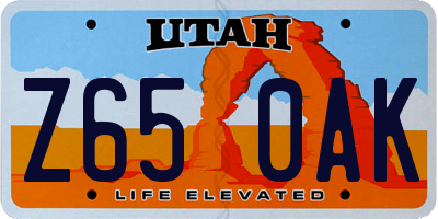 UT license plate Z650AK