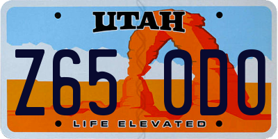 UT license plate Z650DO