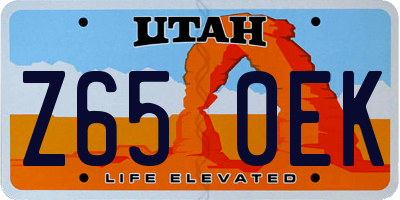 UT license plate Z650EK