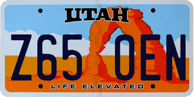 UT license plate Z650EN