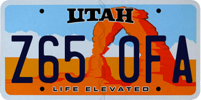 UT license plate Z650FA