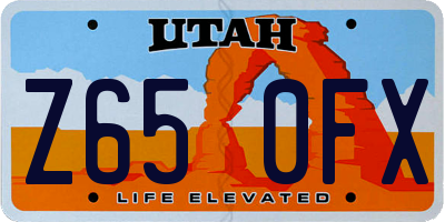 UT license plate Z650FX