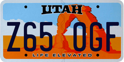 UT license plate Z650GF