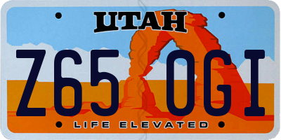 UT license plate Z650GI