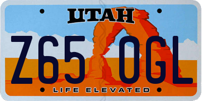 UT license plate Z650GL