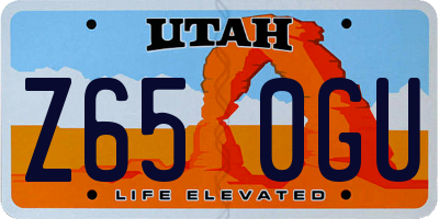 UT license plate Z650GU