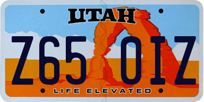 UT license plate Z650IZ