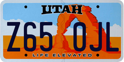 UT license plate Z650JL