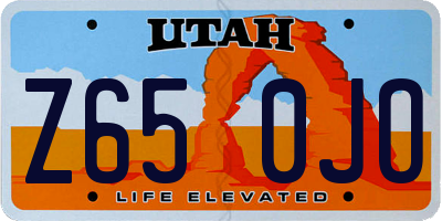 UT license plate Z650JO
