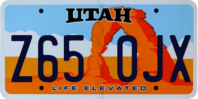 UT license plate Z650JX
