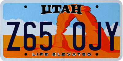 UT license plate Z650JY