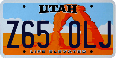 UT license plate Z650LJ