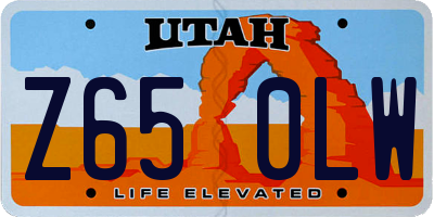 UT license plate Z650LW