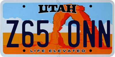 UT license plate Z650NN