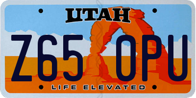 UT license plate Z650PU