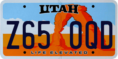 UT license plate Z650QD