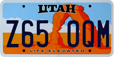 UT license plate Z650QM