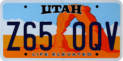 UT license plate Z650QV