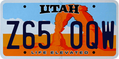 UT license plate Z650QW