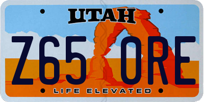 UT license plate Z650RE