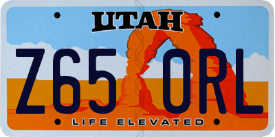 UT license plate Z650RL