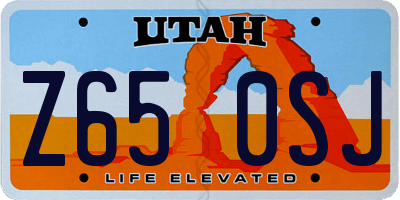 UT license plate Z650SJ