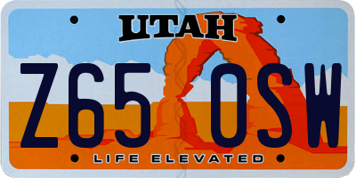 UT license plate Z650SW