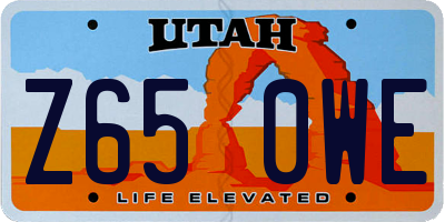 UT license plate Z650WE