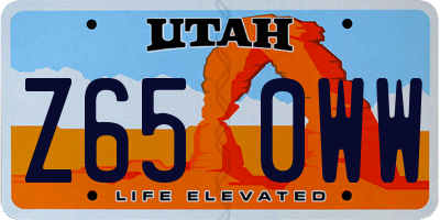 UT license plate Z650WW