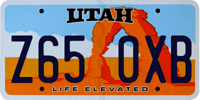 UT license plate Z650XB