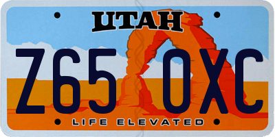 UT license plate Z650XC