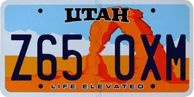 UT license plate Z650XM