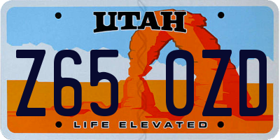 UT license plate Z650ZD