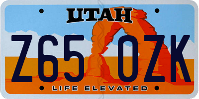 UT license plate Z650ZK