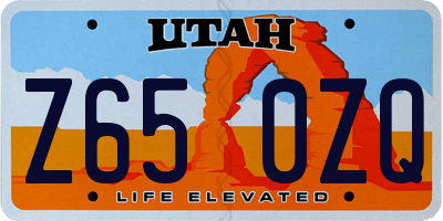 UT license plate Z650ZQ