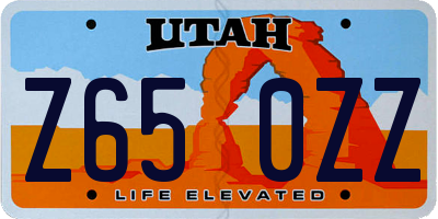 UT license plate Z650ZZ