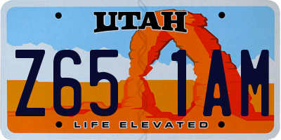 UT license plate Z651AM