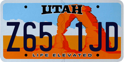 UT license plate Z651JD