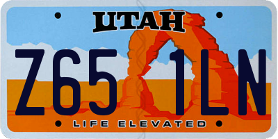 UT license plate Z651LN