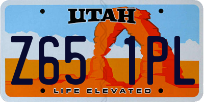 UT license plate Z651PL
