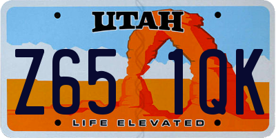 UT license plate Z651QK