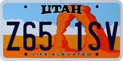 UT license plate Z651SV