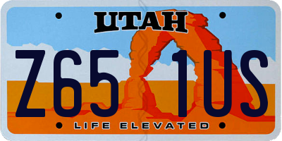 UT license plate Z651US