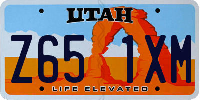 UT license plate Z651XM