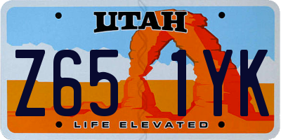 UT license plate Z651YK