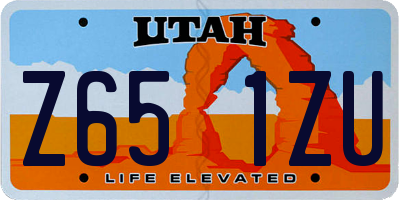 UT license plate Z651ZU