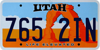 UT license plate Z652IN