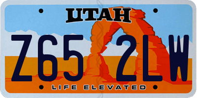 UT license plate Z652LW